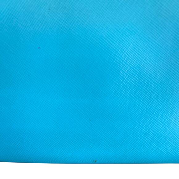 EUC Tory Burch Robinson Continental Zip Leather Wallet Turquoise & Gold Accents - Picture 4 of 6